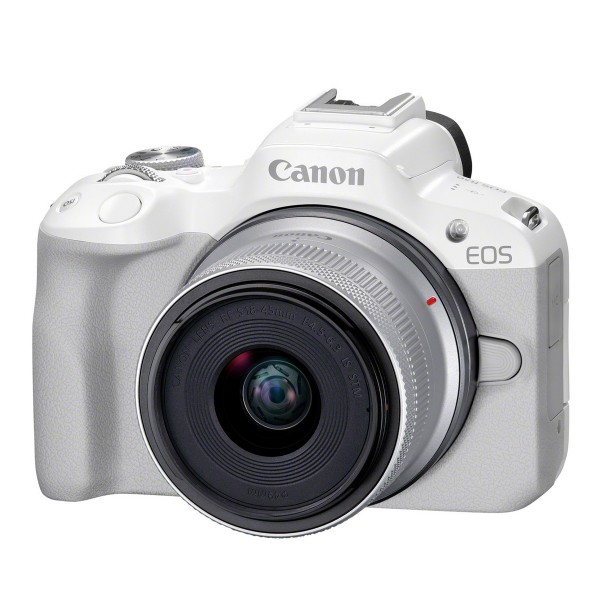 Canon EOS R50+RF-S 18-45 mm IS STM weiß jetzt 50,- Cashback sichern!